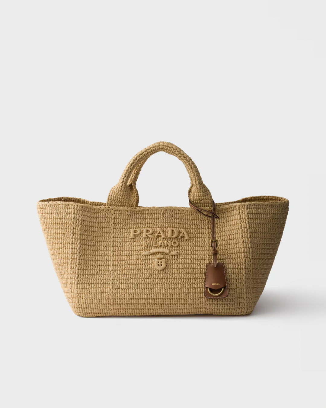 Prada Large crochet tote bag with leather details – MY LAVISH CLOSET