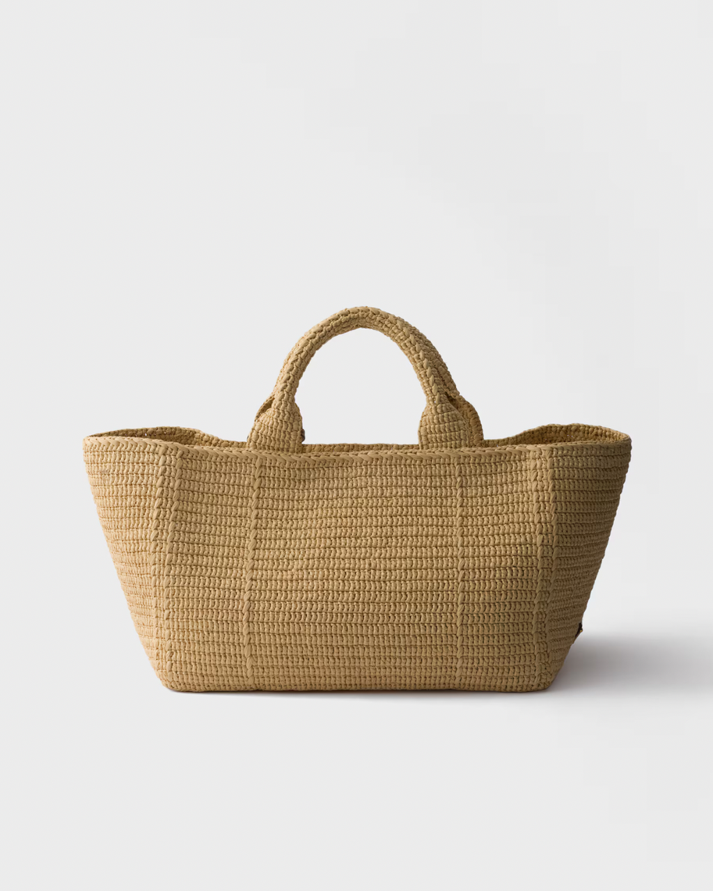 Prada Large crochet tote bag with leather details