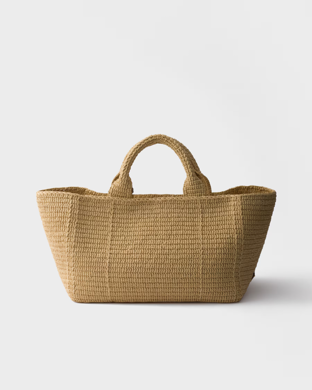 Prada Large crochet tote bag with leather details