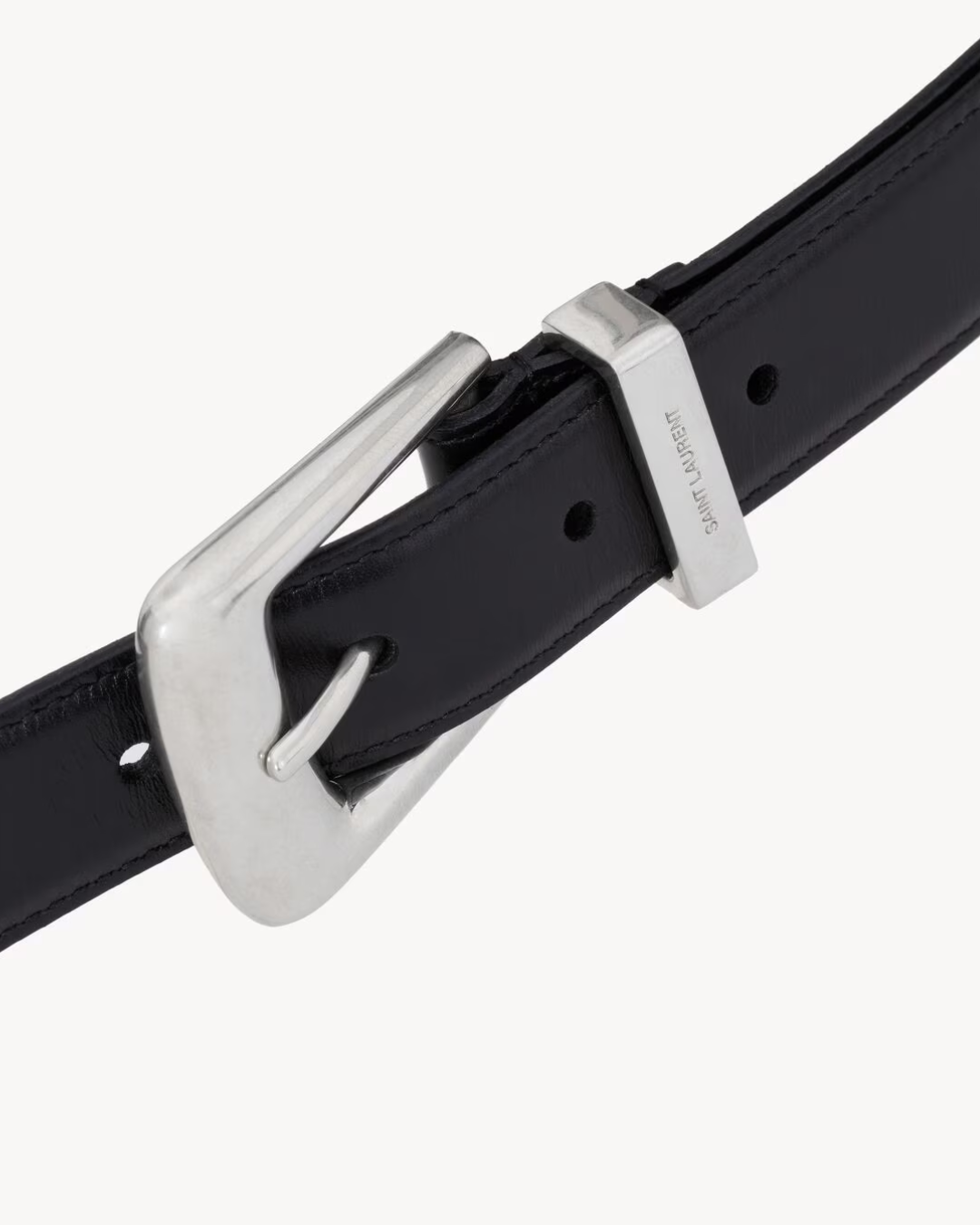 Saint Laurent Folk Belt in Smooth Leather