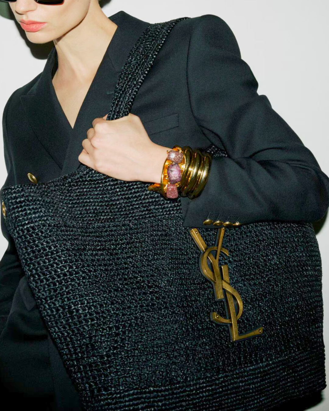 Saint Laurent Icare in Raffia