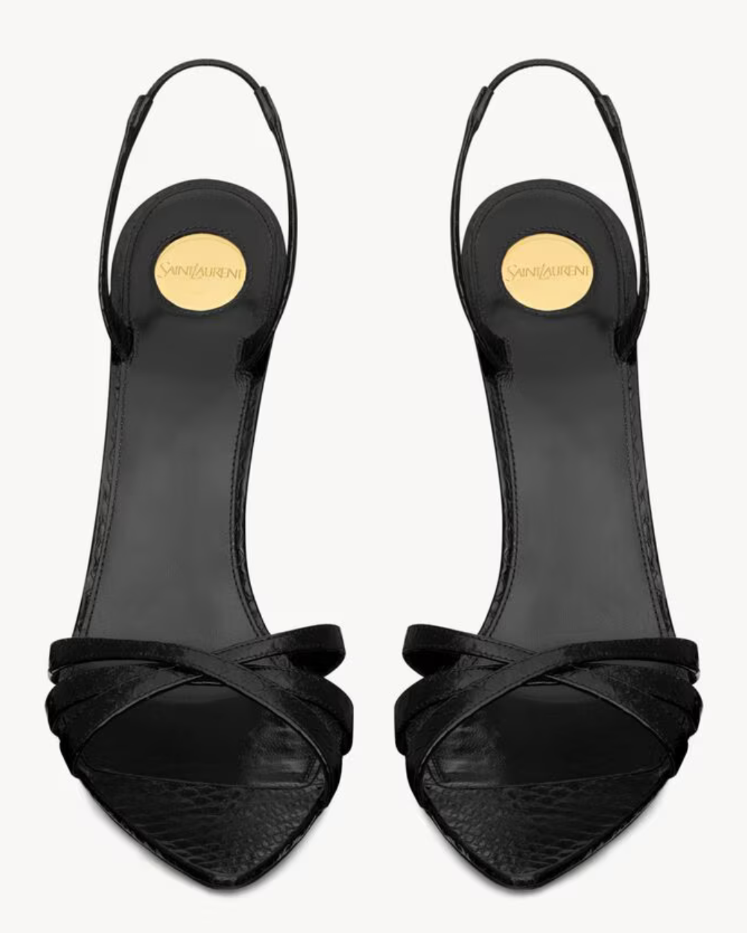 Saint Laurent Kate Sandals in Python-Embossed Leather