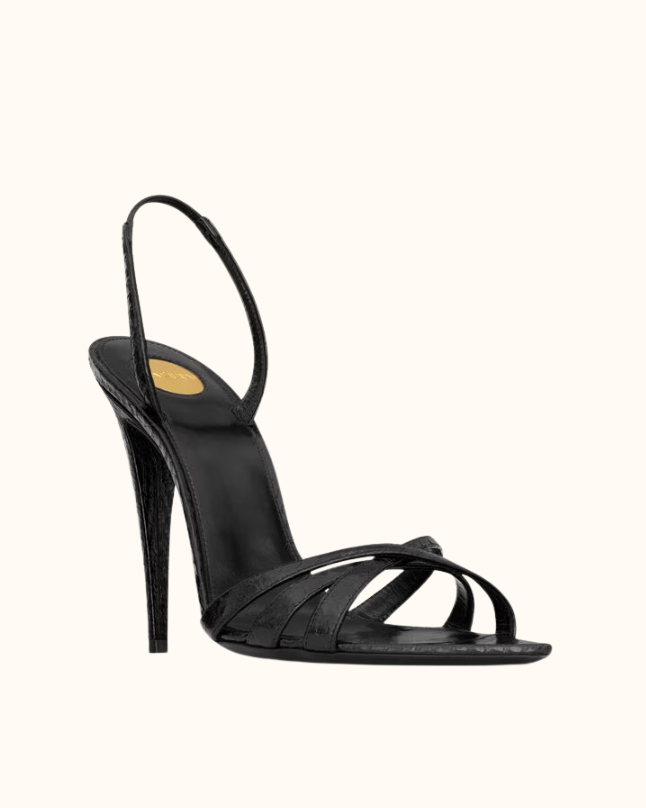 Saint Laurent Kate Sandals in Python-Embossed Leather