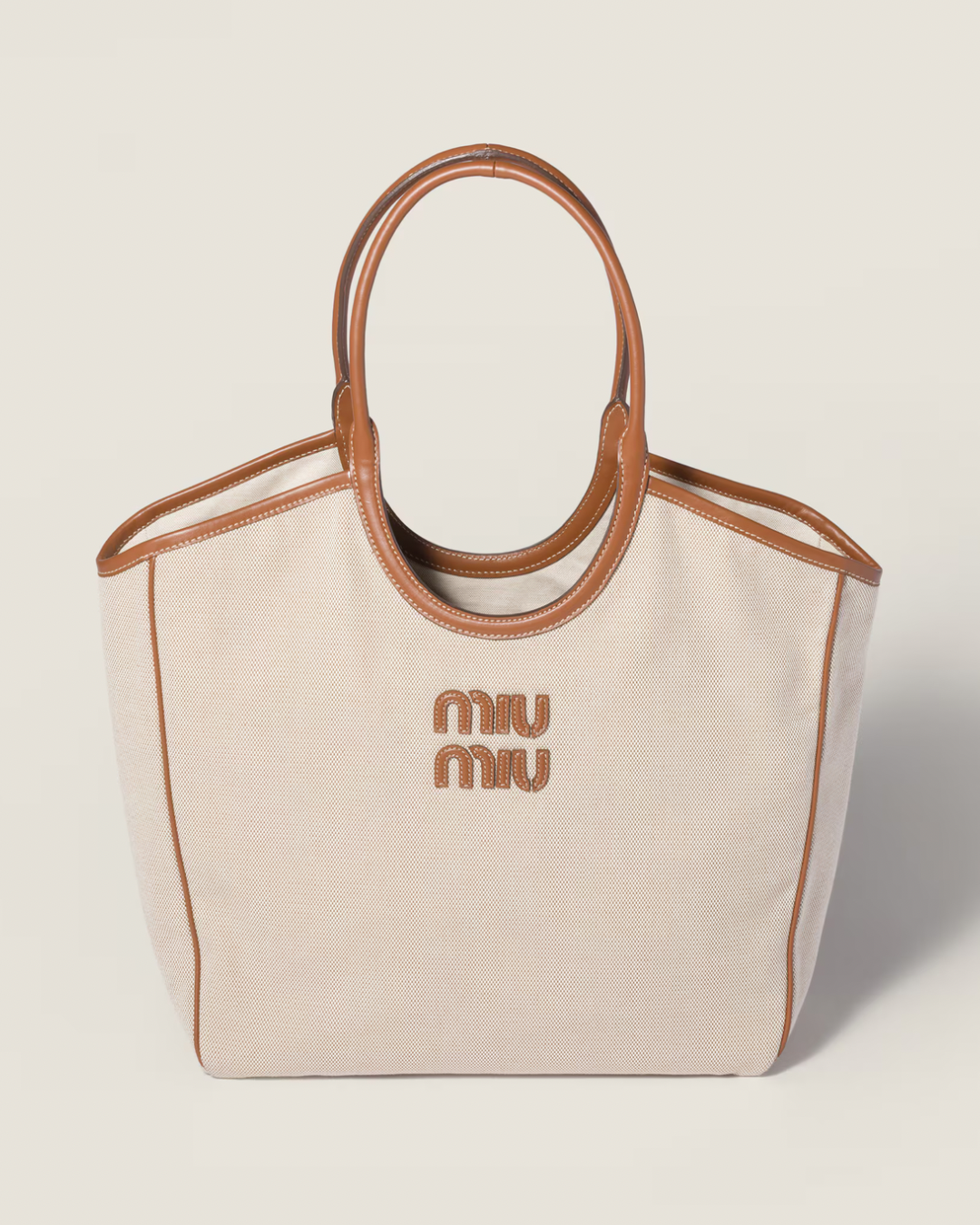 Miu Miu Ivy Canvas and Leather Bag