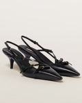 Miu Miu Brushed Leather Slingbacks with Buckle