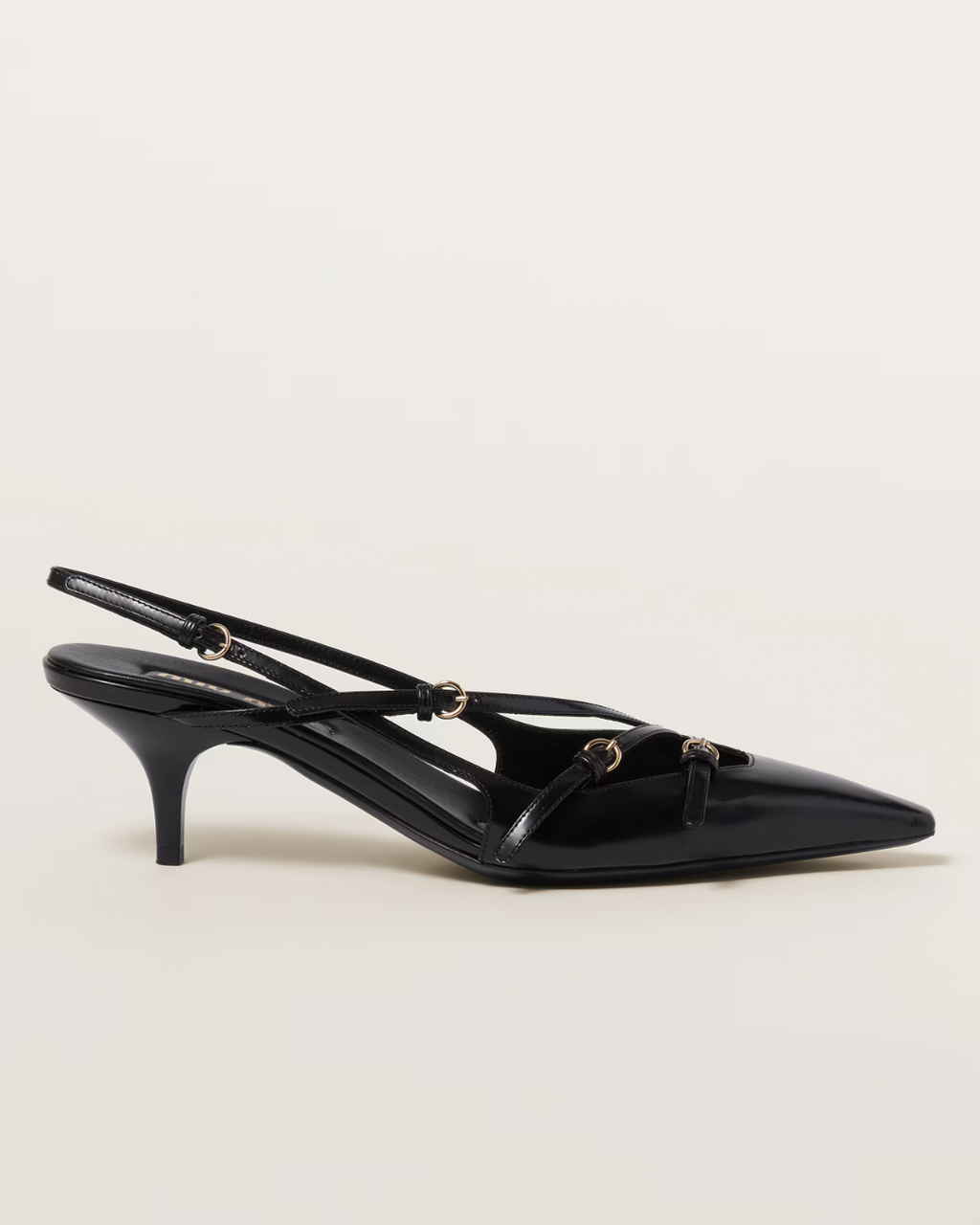 Miu Miu Brushed Leather Slingbacks with Buckle