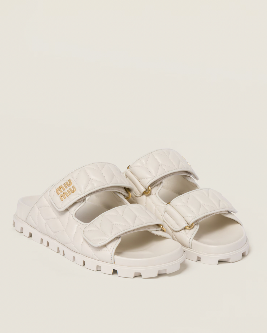 Miu Miu Matelassé Nappa Leather Slides