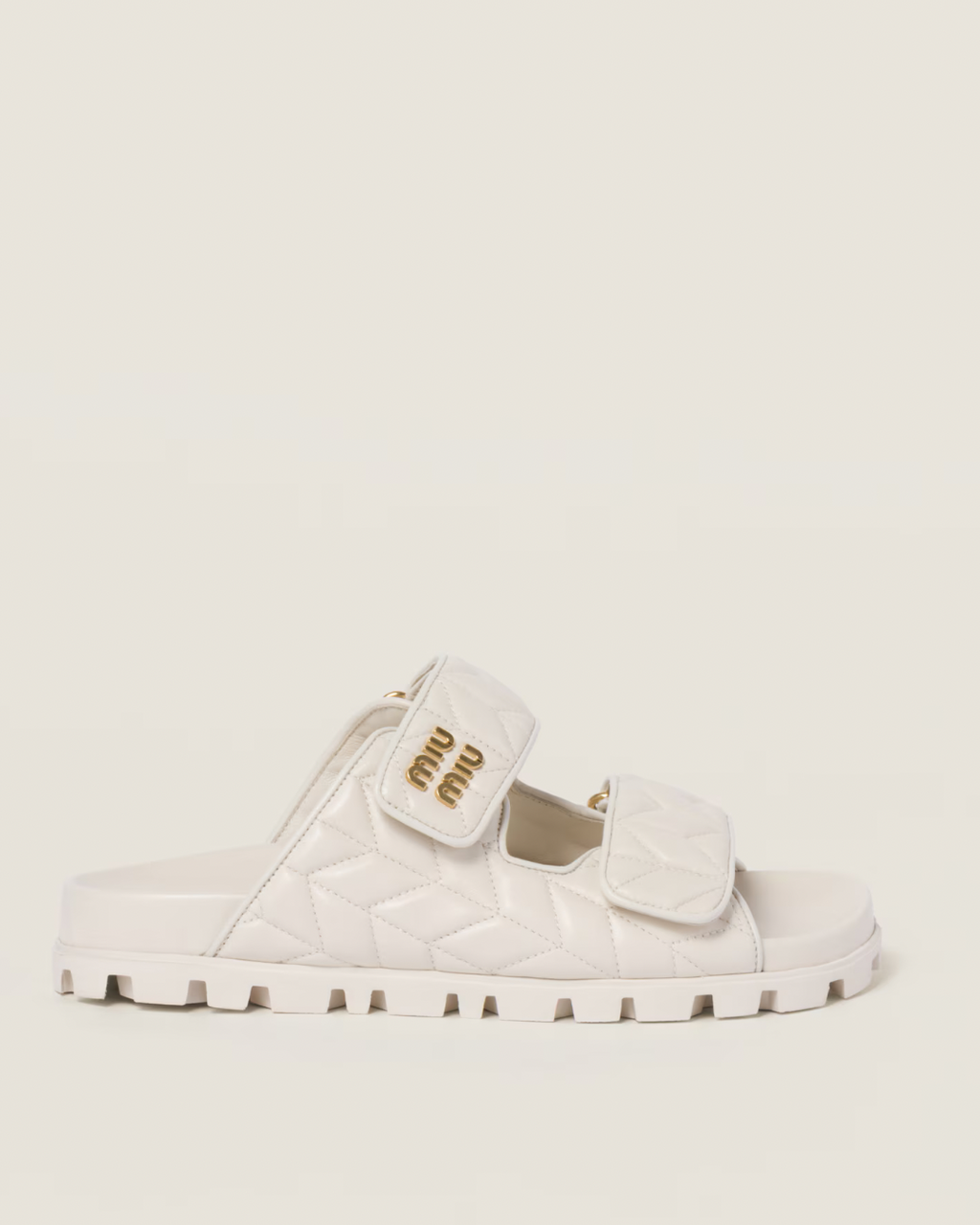 Miu Miu Matelassé Nappa Leather Slides