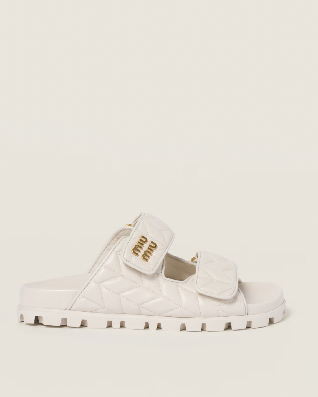 Miu Miu Matelassé Nappa Leather Slides