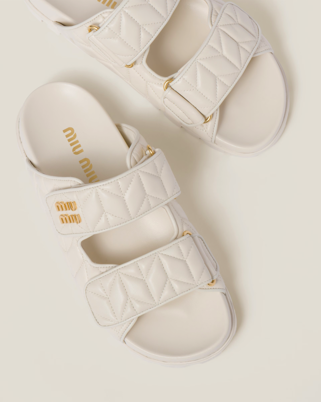 Miu Miu Matelassé Nappa Leather Slides