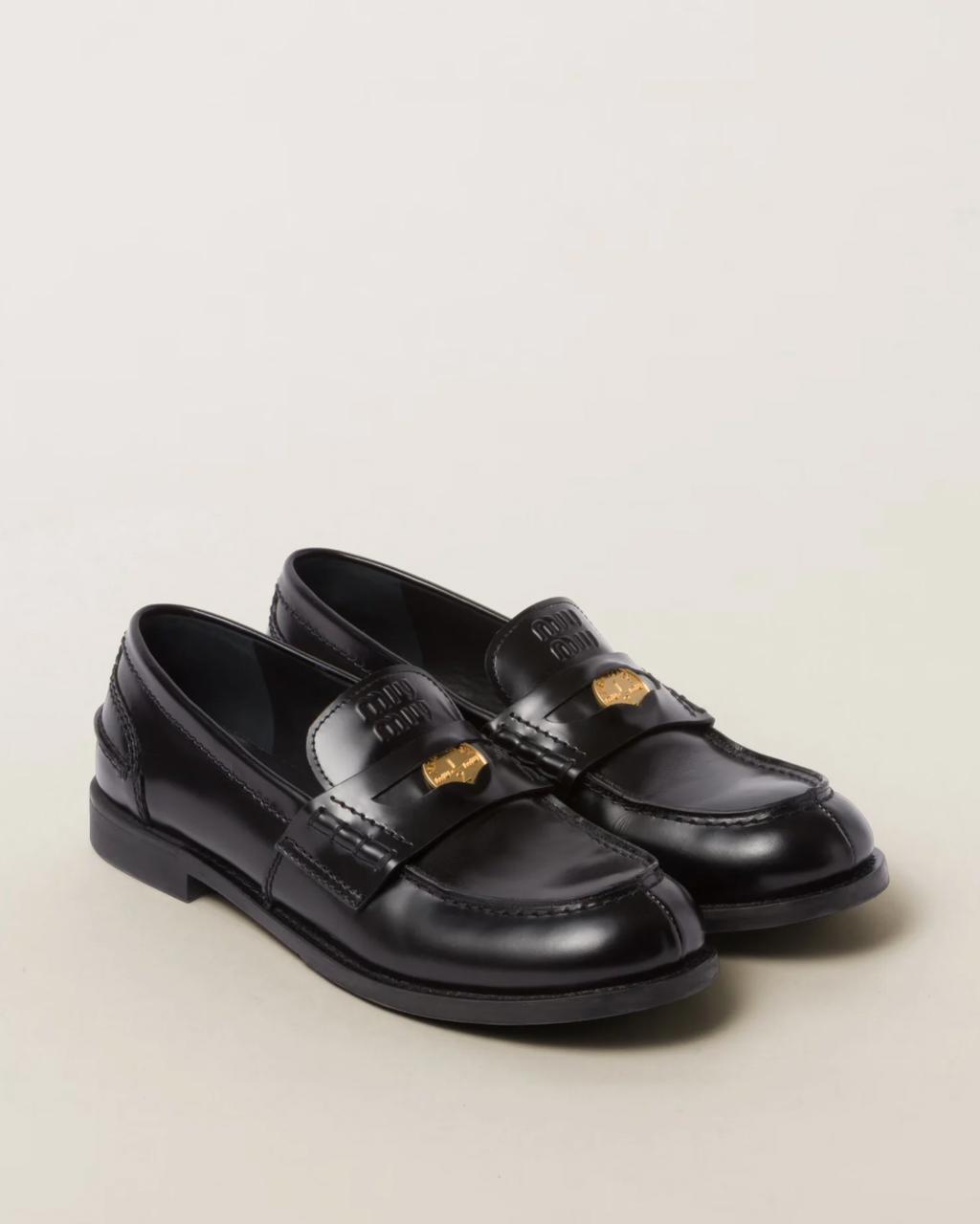 Miu Miu Brushed Leather Penny Loafers