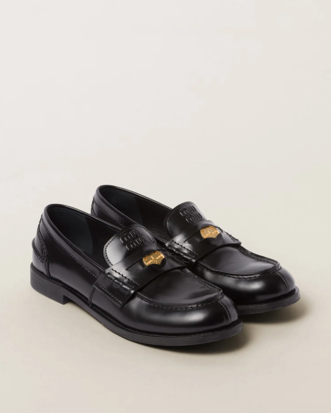 Miu Miu Brushed Leather Penny Loafers