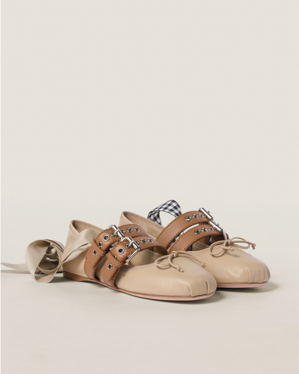 Miu Miu Nappa and Calf Leather Ballerinas