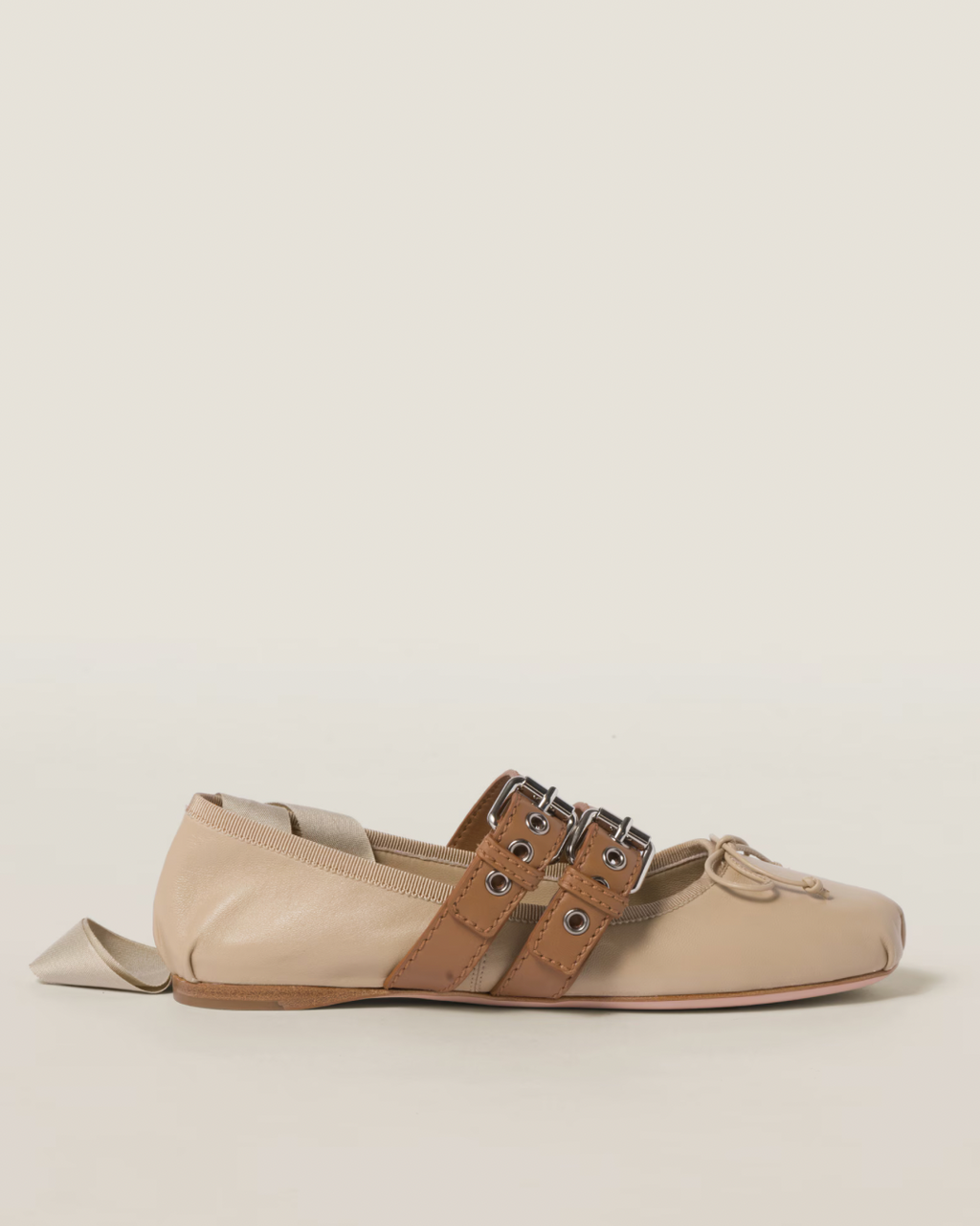 Miu Miu Nappa and Calf Leather Ballerinas