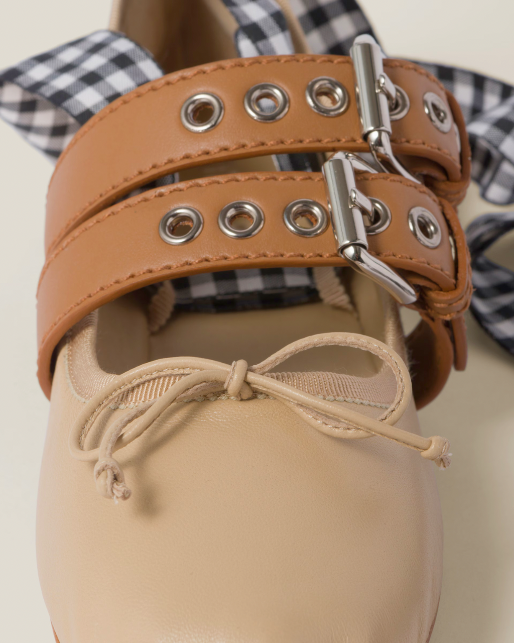 Miu Miu Nappa and Calf Leather Ballerinas