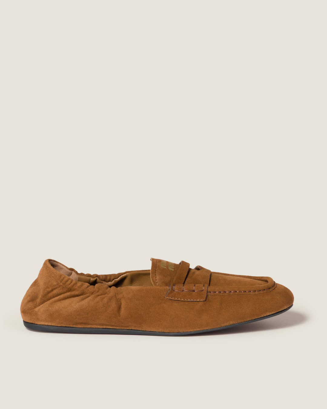 Miu Miu Ruches Suede Loafers