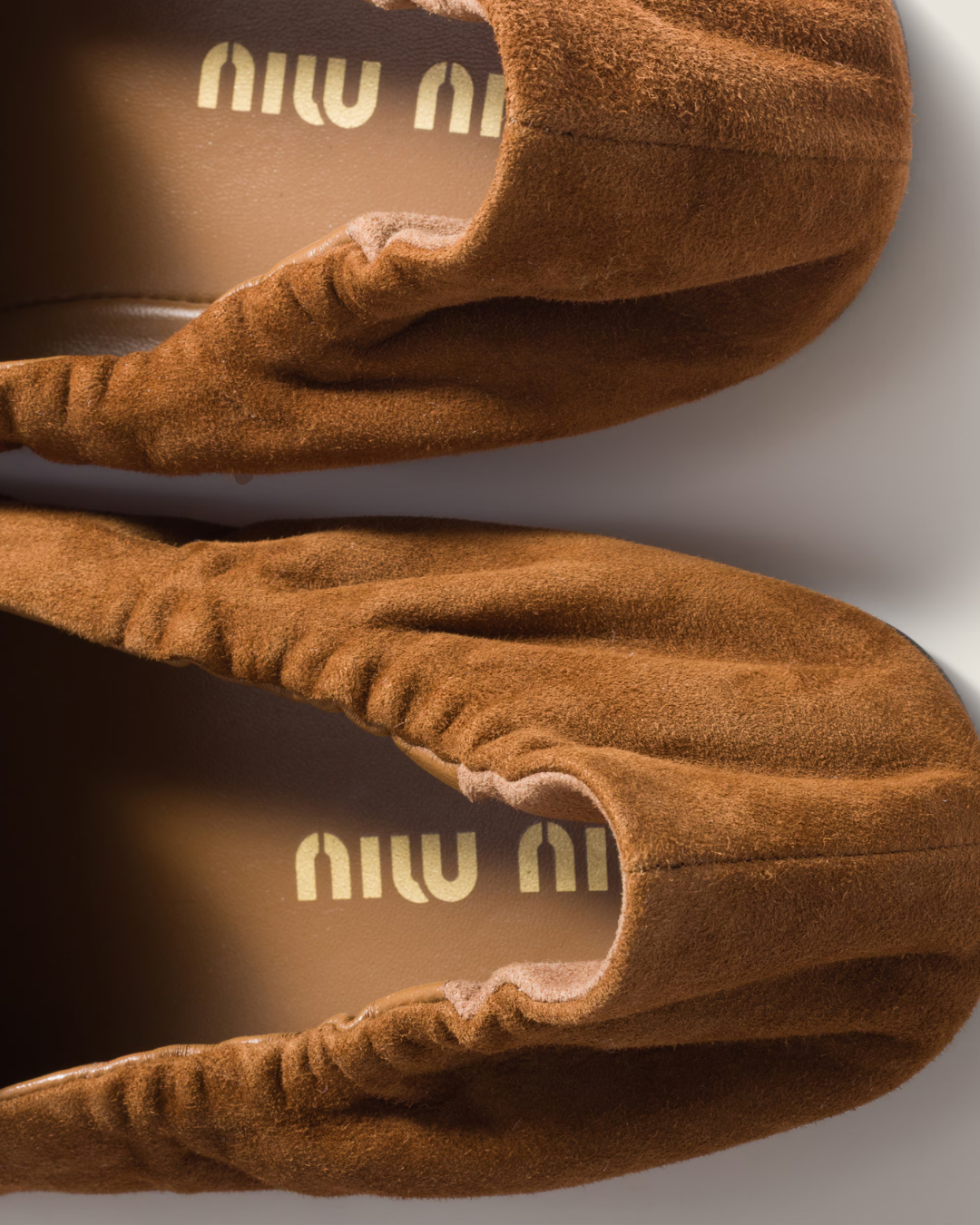 Miu Miu Ruches Suede Loafers