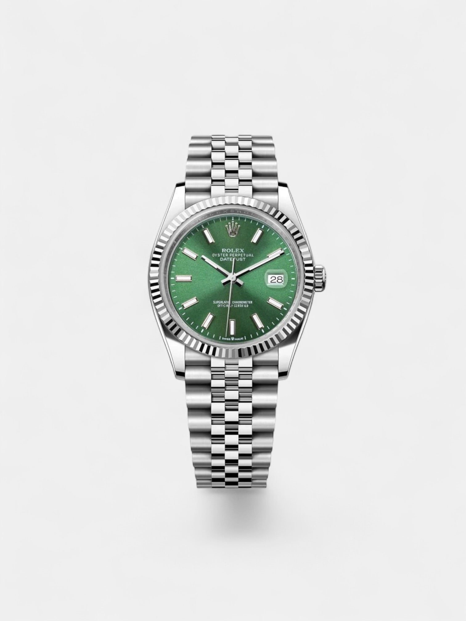 ROLEX DATE-JUST 36MM JUBILEE SS - GREEN DIAL