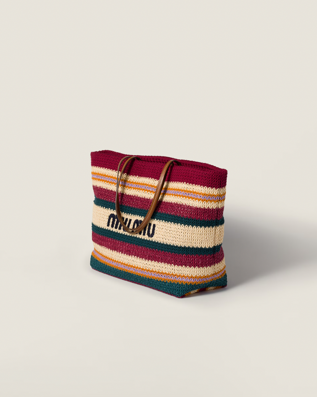Miu Miu Raffia-effect Woven Tote Bag