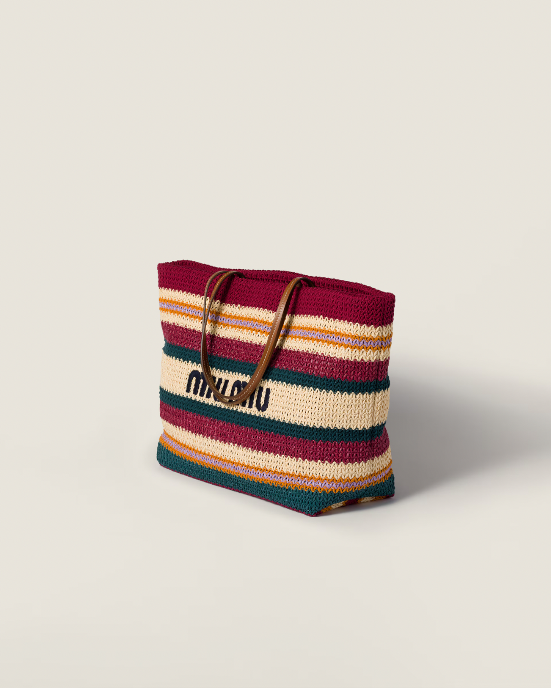 Miu Miu Raffia-effect Woven Tote Bag