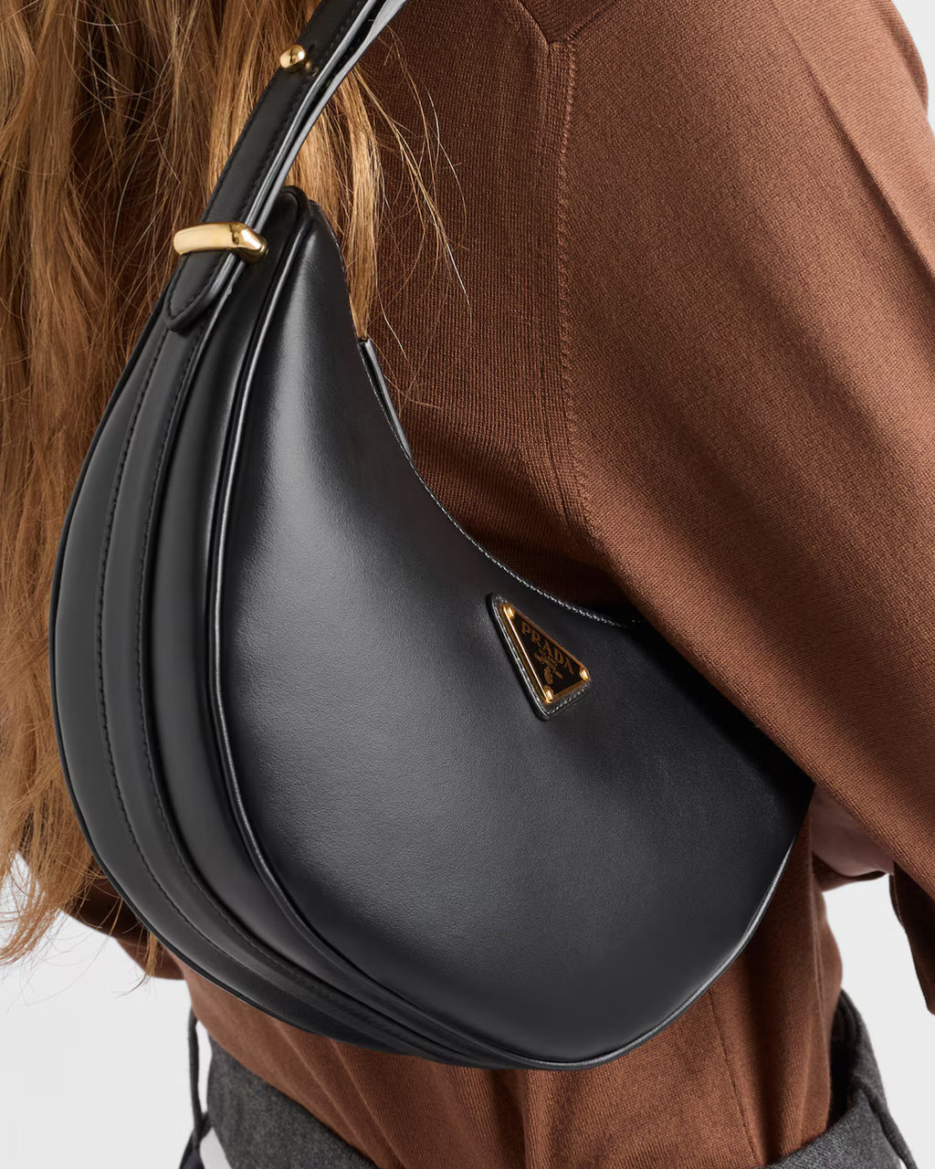Prada Arqué Small Leather Shoulder Bag
