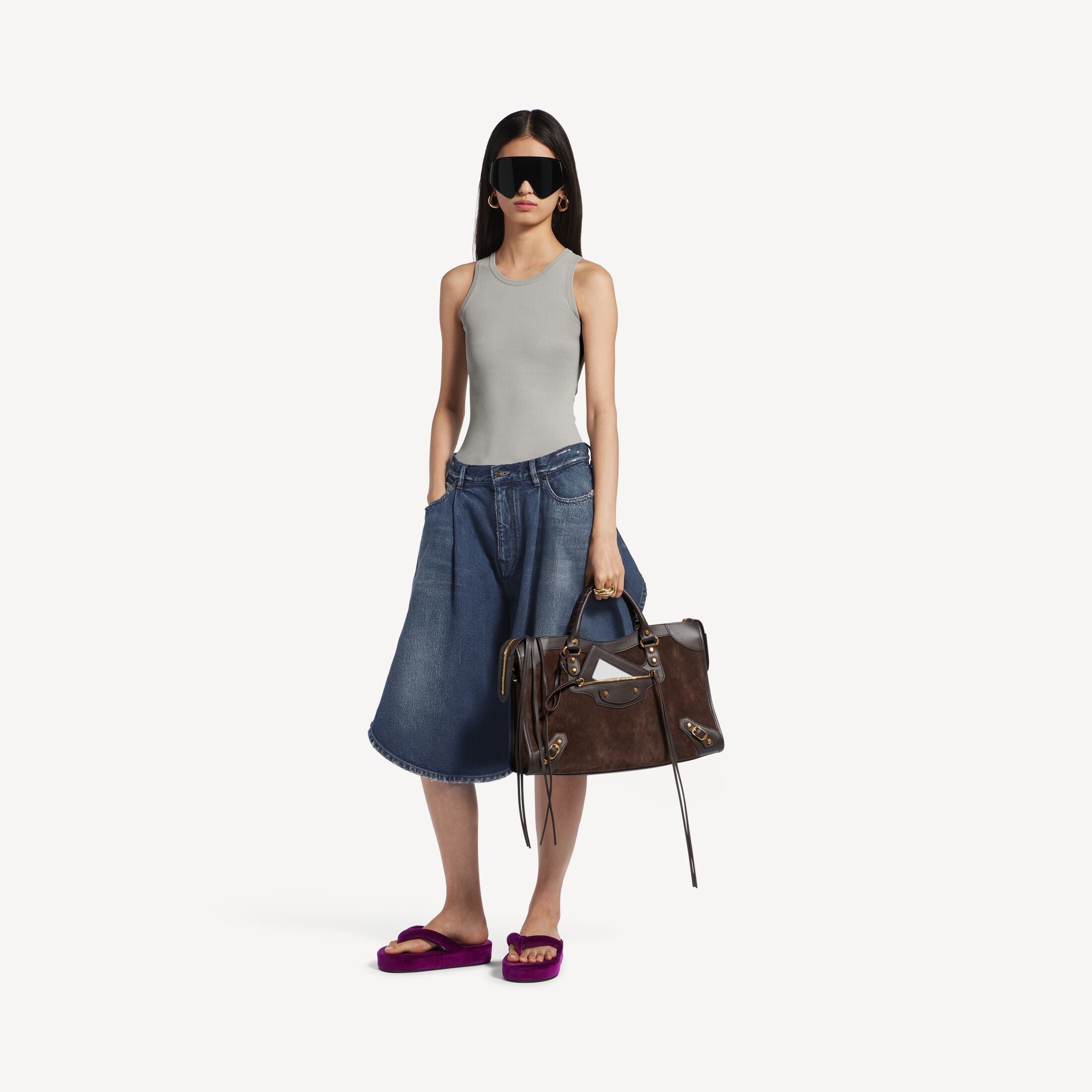 WOMEN'S LE CITY BAG MEDIUM IN MOKA