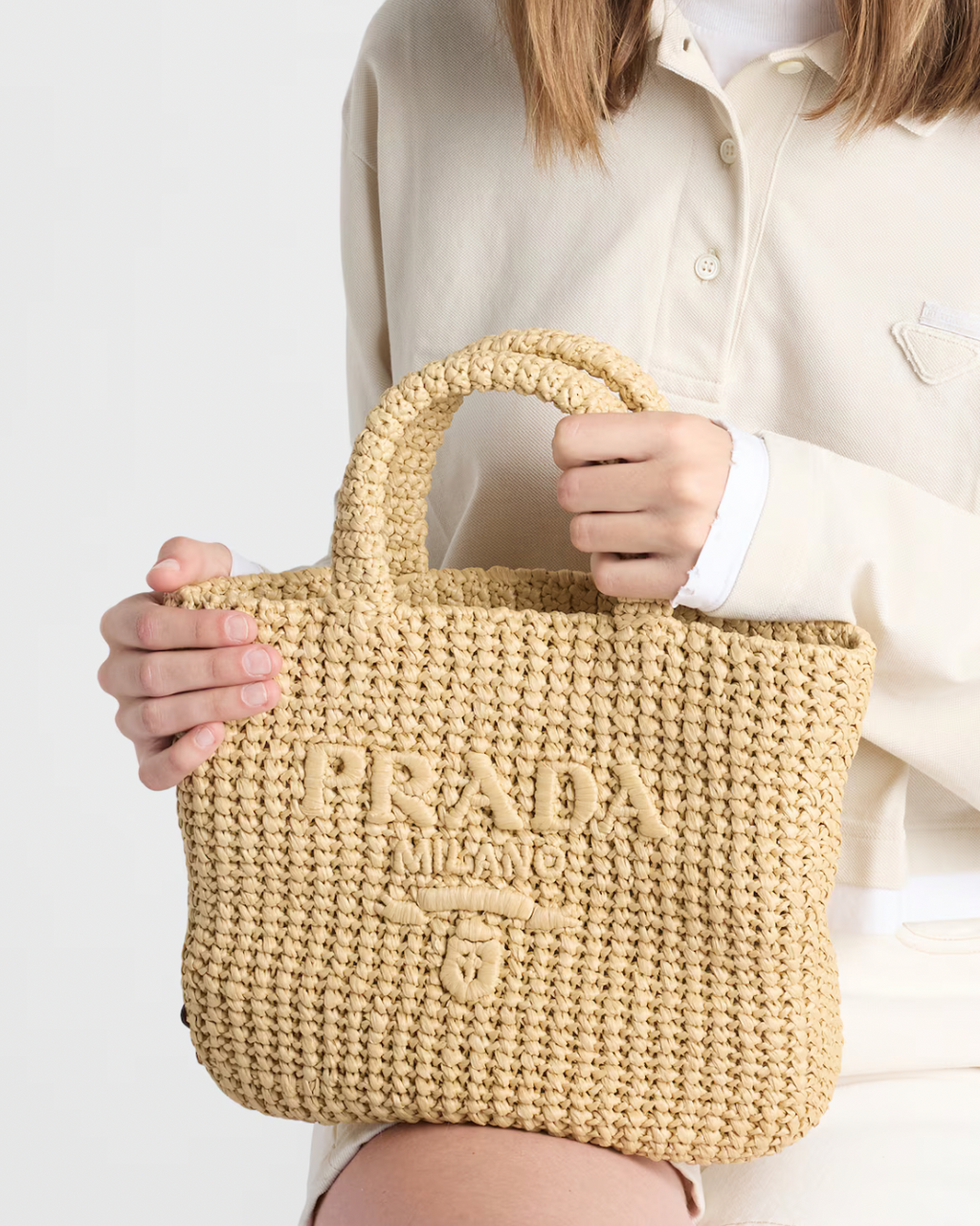 Prada Small Crochet Tote