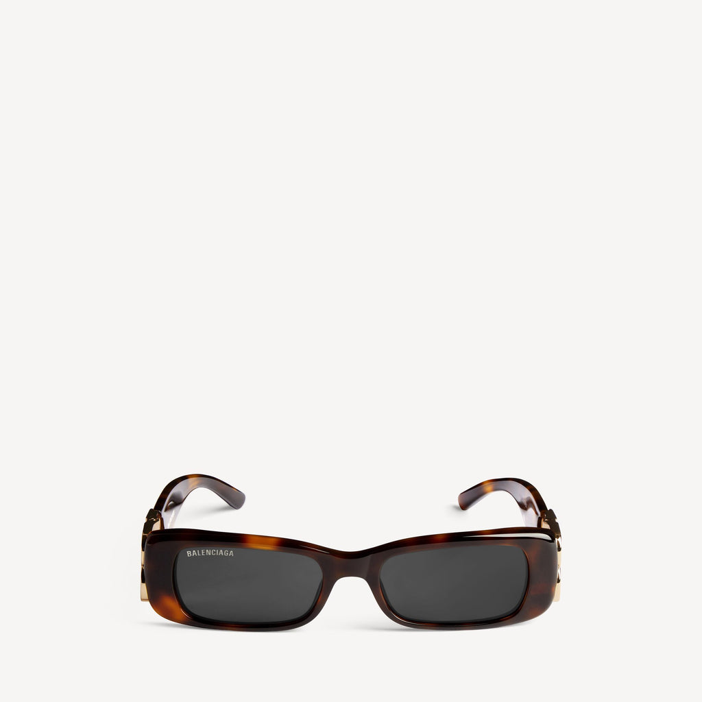 Balenciaga WOMEN'S DYNASTY RECTANGLE SUNGLASSES IN MID HAVANA
