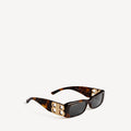 Balenciaga WOMEN'S DYNASTY RECTANGLE SUNGLASSES IN MID HAVANA
