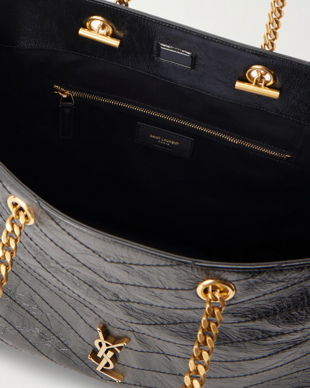 Saint Laurent Niki small crinkled-leather tote