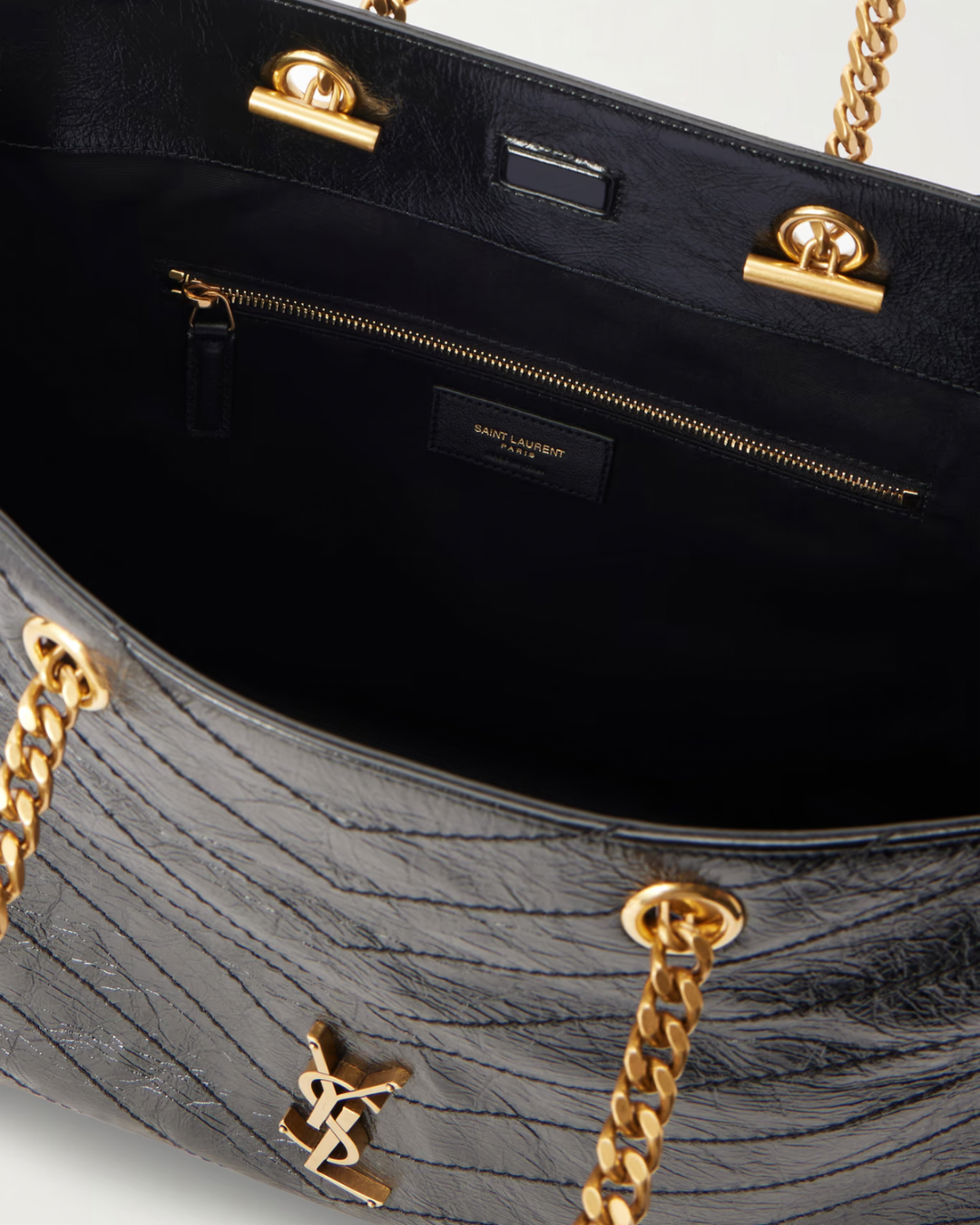 Saint Laurent Niki small crinkled-leather tote