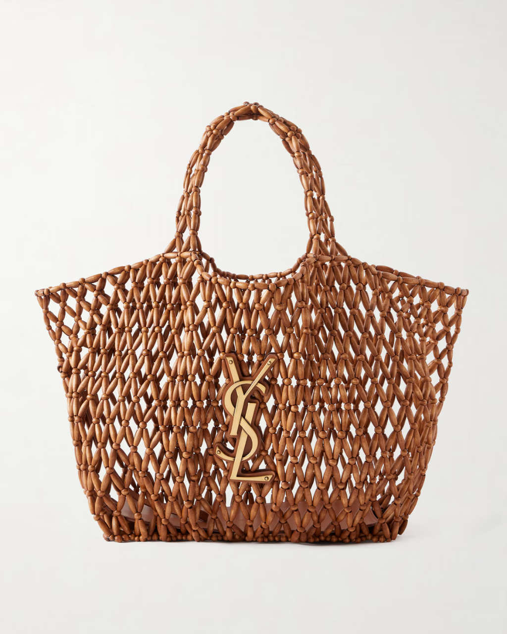 Saint Laurent Icare beaded wood tote