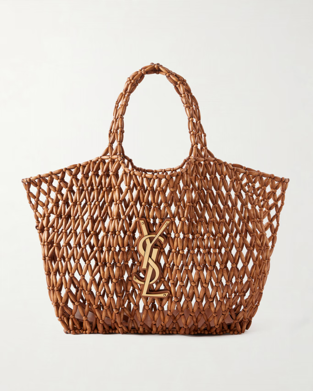Saint Laurent Icare beaded wood tote