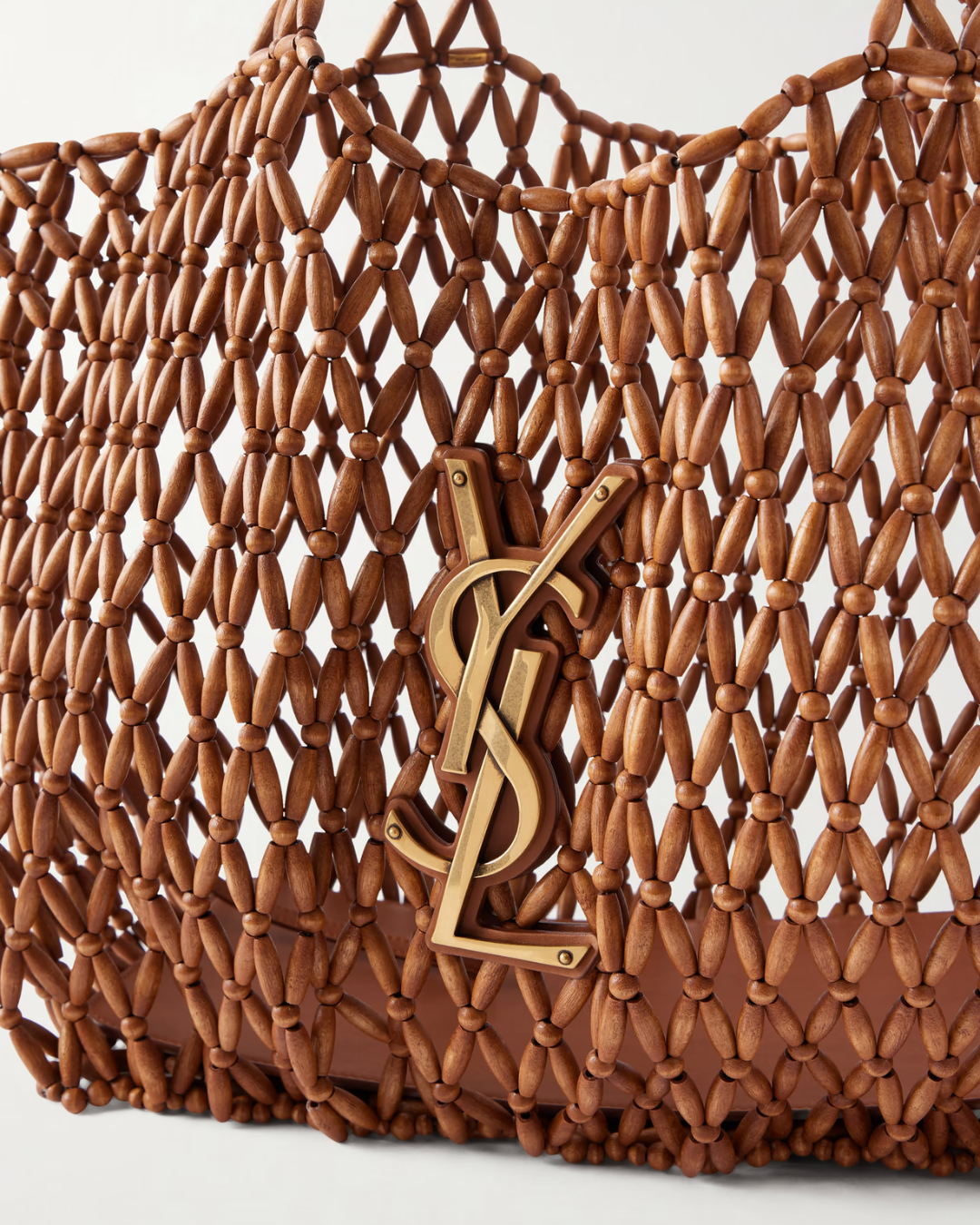 Saint Laurent Icare beaded wood tote