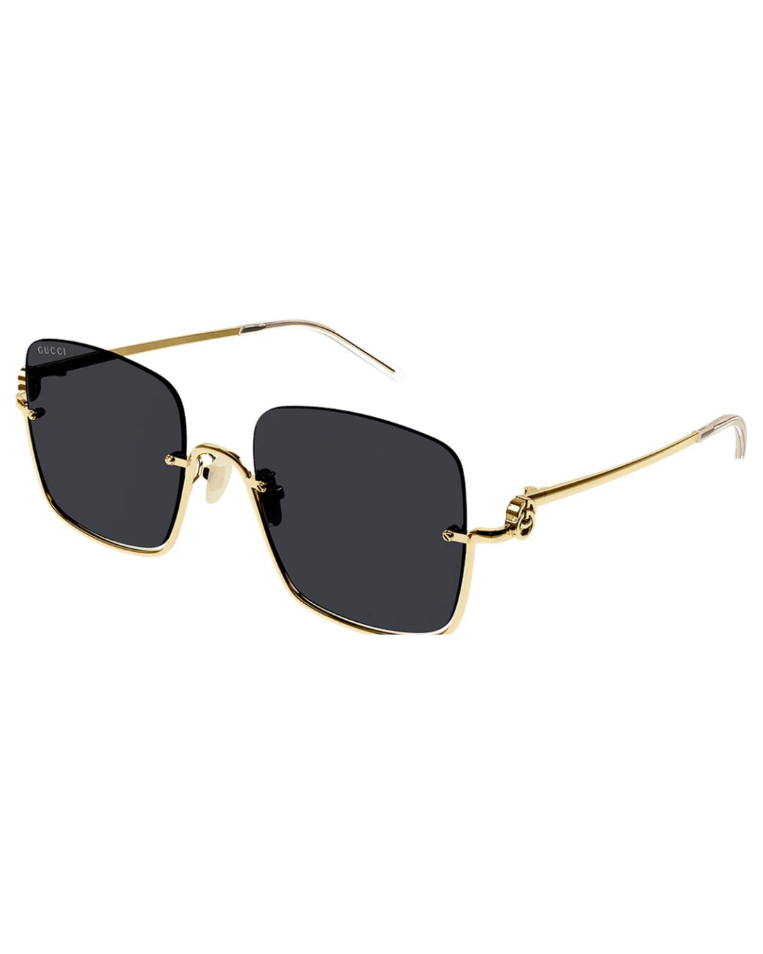 GUCCI GG1279S RIMLESS SQUARE SUNGLASSES IN GOLD GREY