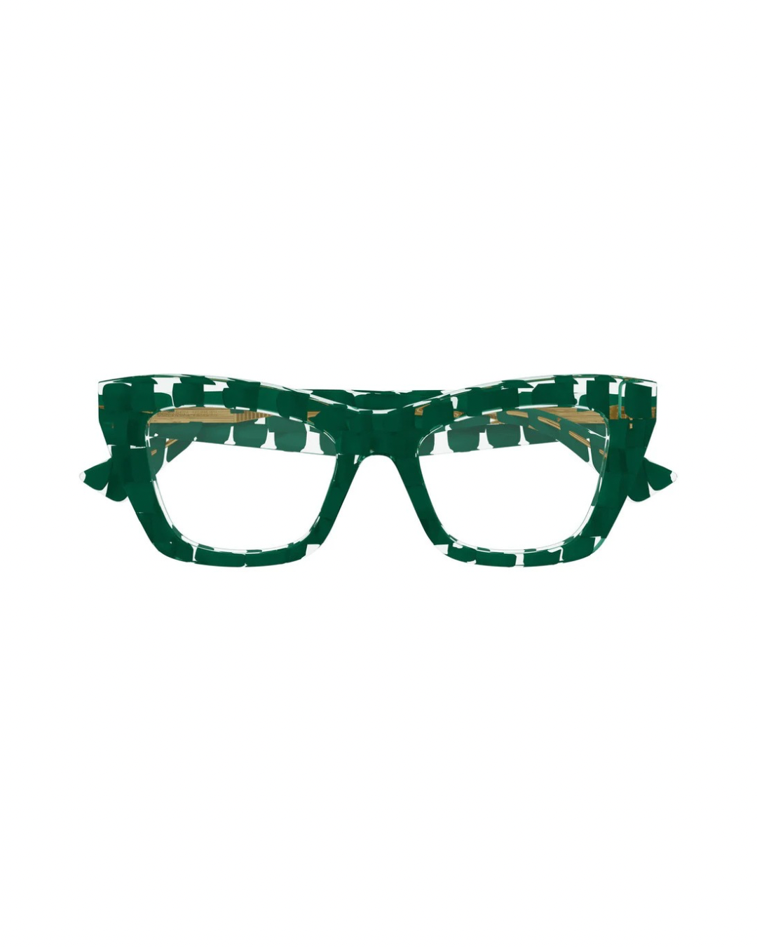 BOTTEGA VENETA GREEN BRAIDED FRAMES