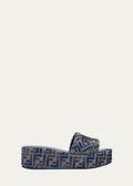 Fendi Sunshine FF Chenille Jacquard Platform Sandals