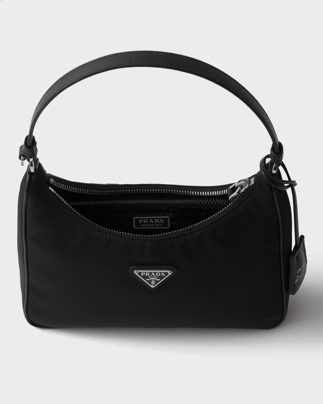 Prada Re-Edition 2005 Re-Nylon and Saffiano Bag in Black with Silver Hardware