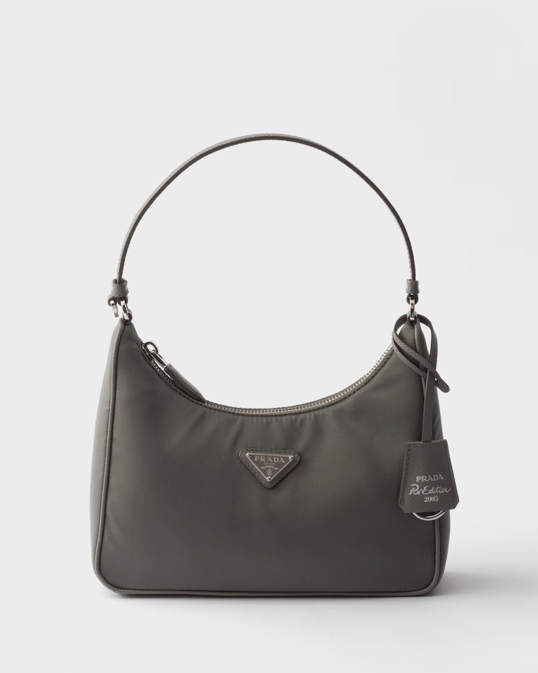 Prada Re-Edition 2005 Re-Nylon and Saffiano Bag in Gray
