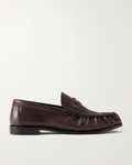 Saint Laurent Le Loafer logo-embellished leather loafers in Brown