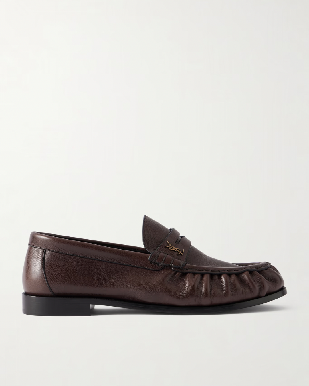 Saint Laurent Le Loafer logo-embellished leather loafers in Brown