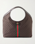 Gucci Giglio leather-trimmed canvas-jacquard tote
