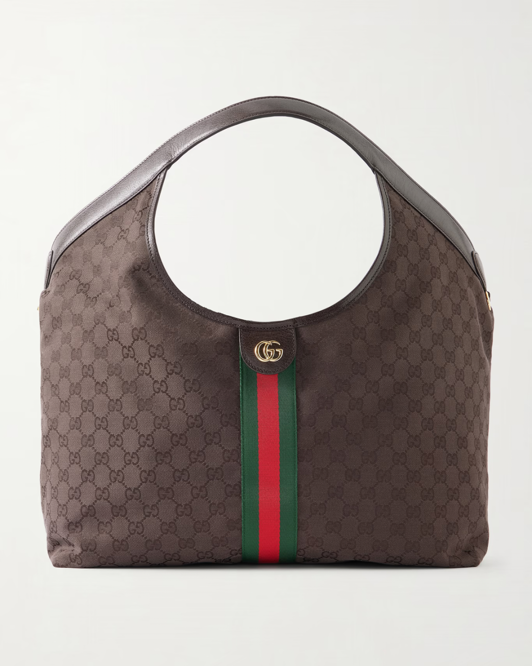 Gucci Giglio leather-trimmed canvas-jacquard tote