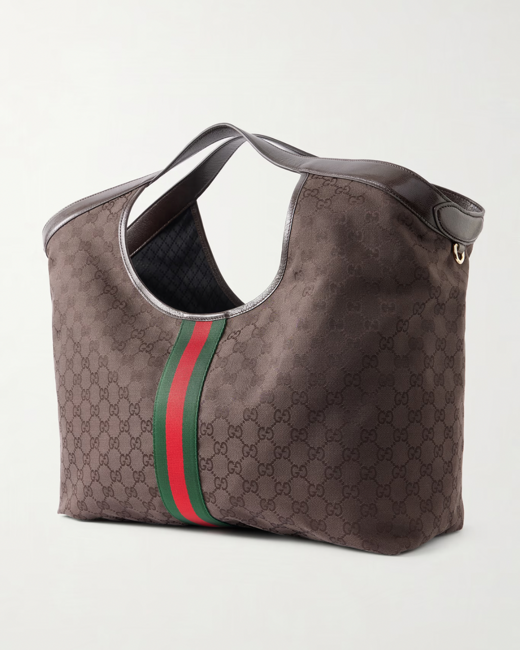 Gucci Giglio leather-trimmed canvas-jacquard tote