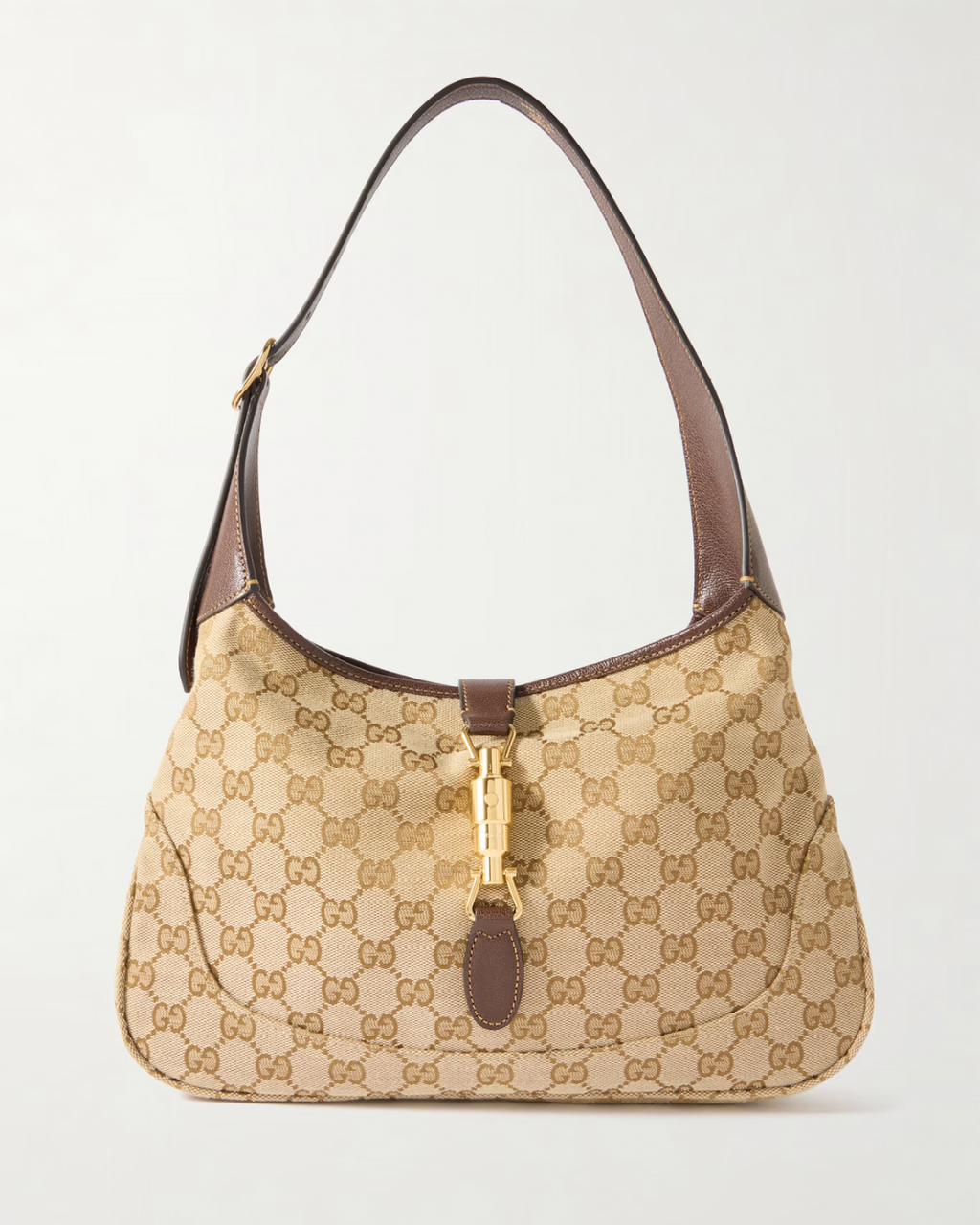 Gucci Jackie 1961 medium leather-trimmed canvas-jacquard shoulder bag