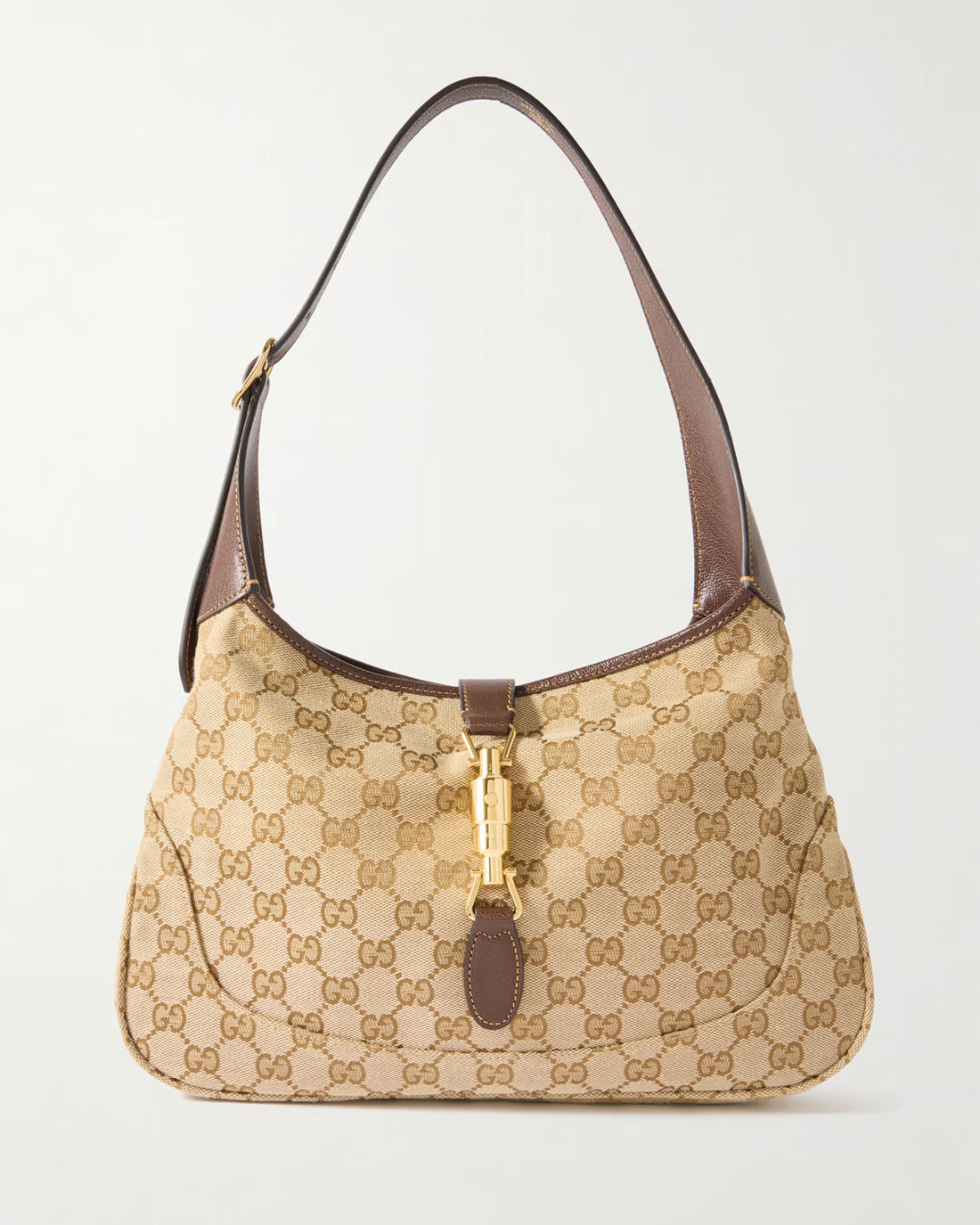 Gucci Jackie 1961 medium leather-trimmed canvas-jacquard shoulder bag