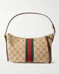 Gucci Lunetta leather-trimmed canvas-jacquard shoulder bag