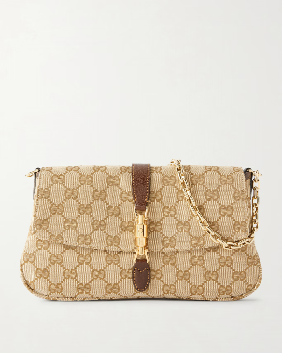 Gucci Aperitivo leather-trimmed canvas-jacquard shoulder bag