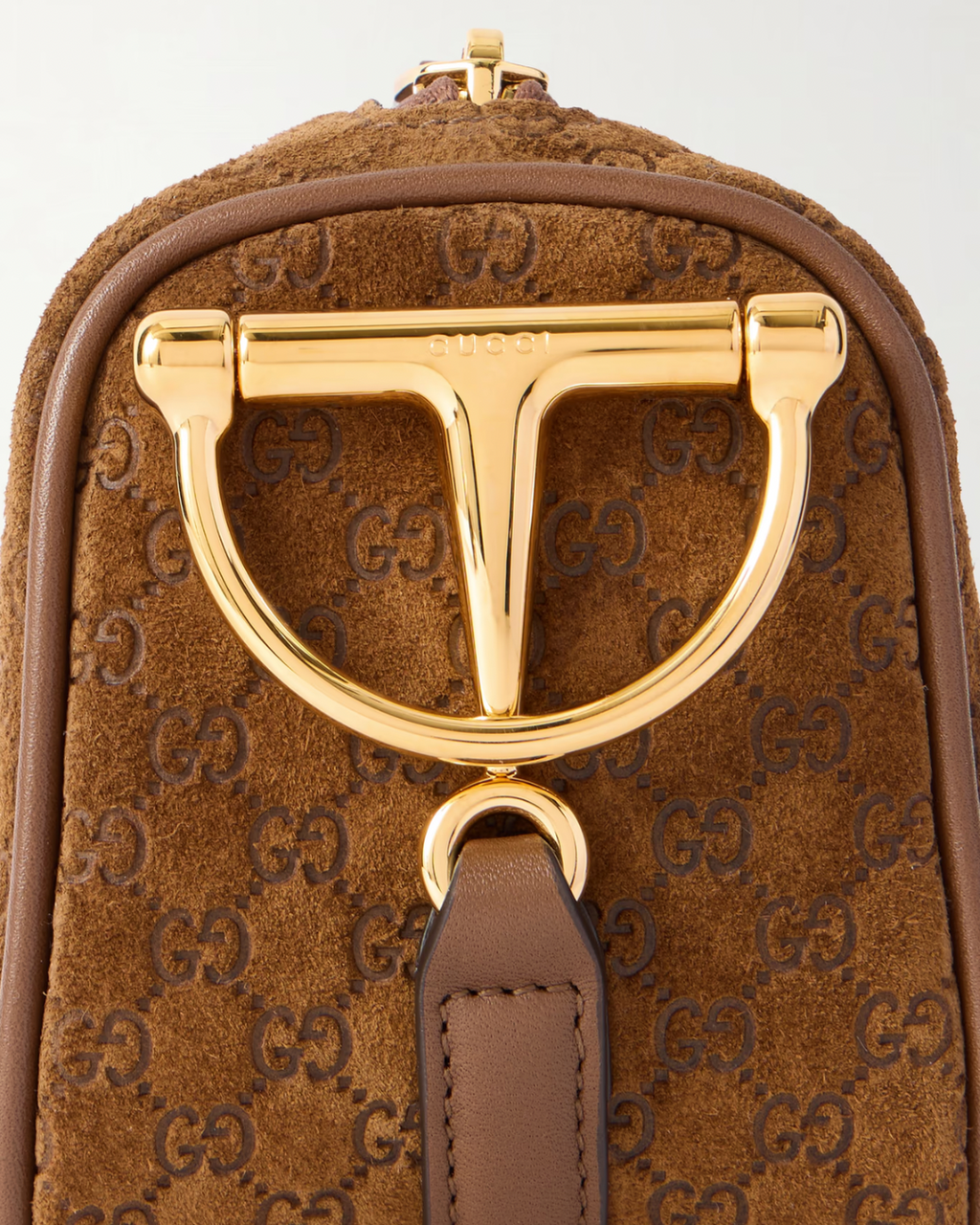Gucci Horsebit 1955 leather-trimmed suede shoulder bag