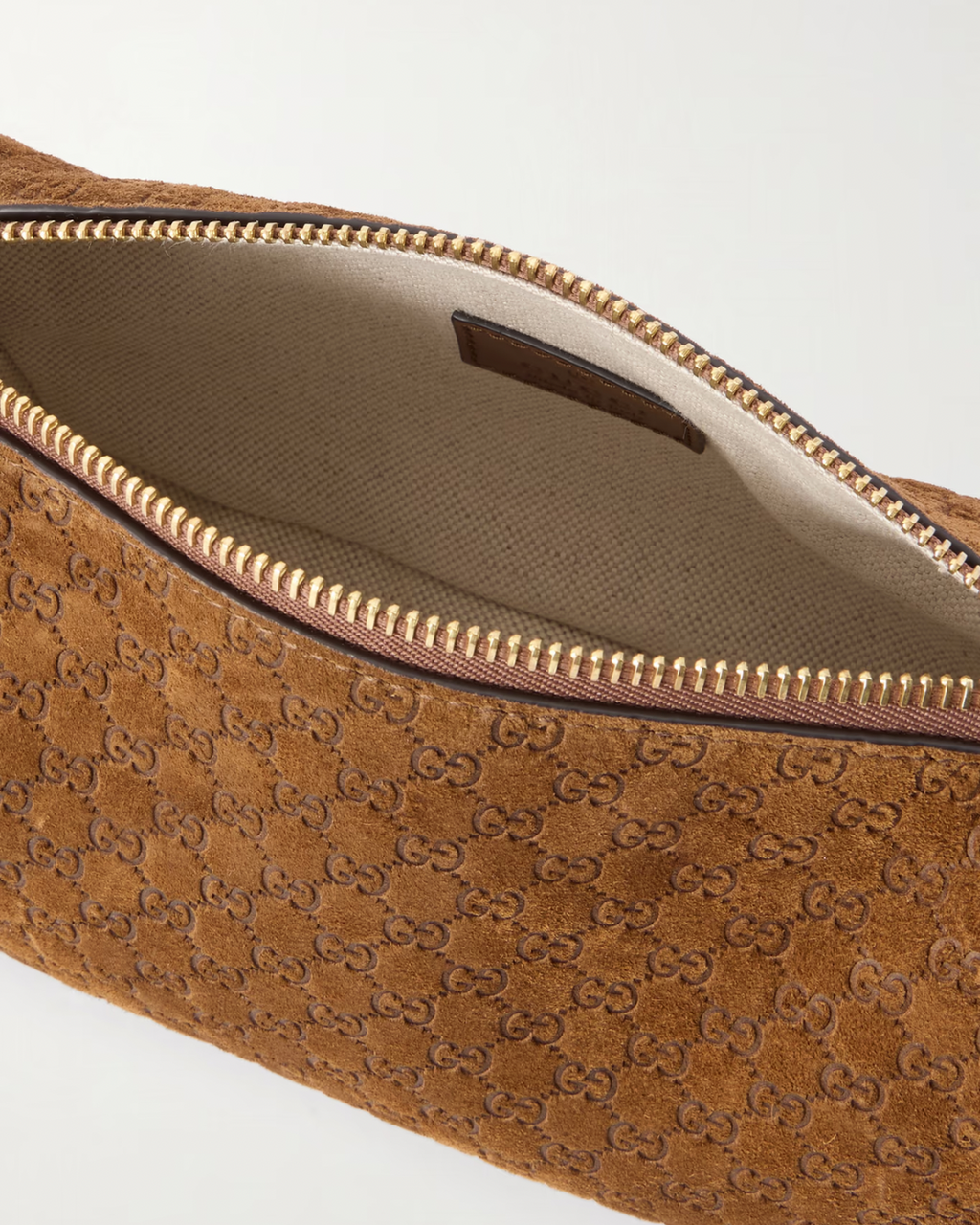 Gucci Horsebit 1955 leather-trimmed suede shoulder bag